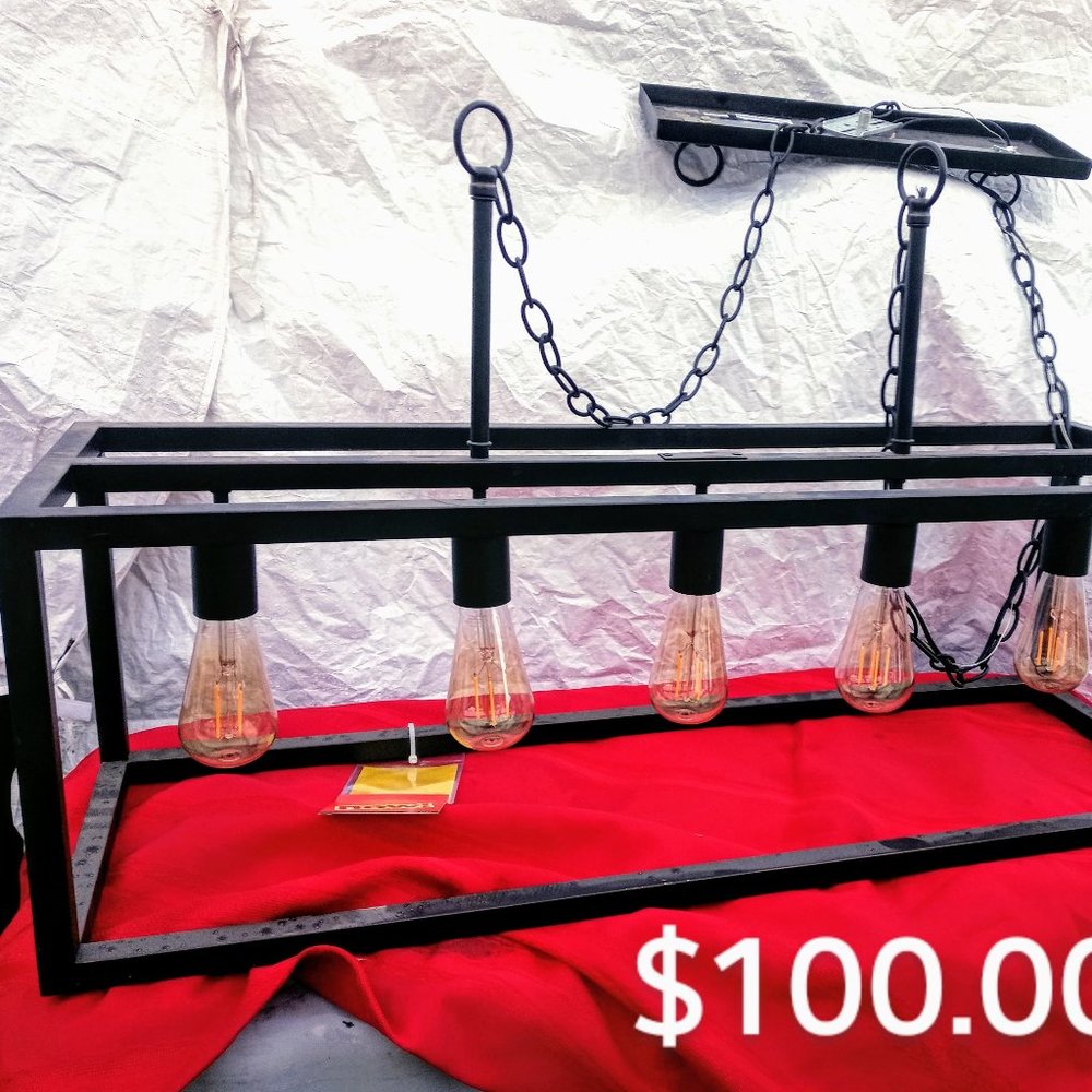 6LT CHANDELIER BLACK IRON